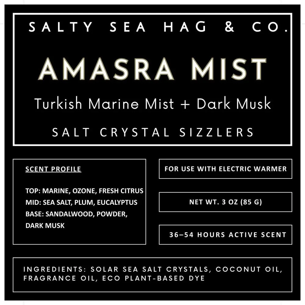 Amasra Mist Salt Crystal Sizzlers - Marine Mist + Dark Musk Scent